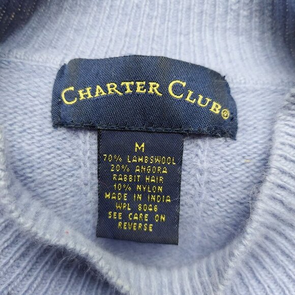 Charter Club Womens Lavender Turtleneck Sweater M Lambswool Angora Rabbit Hair B - Picture 2 of 3